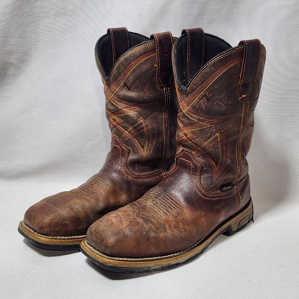 Irish Setter Marshall 83930 Mens Brown Leather Waterproof Steel Toe Work Boots 8